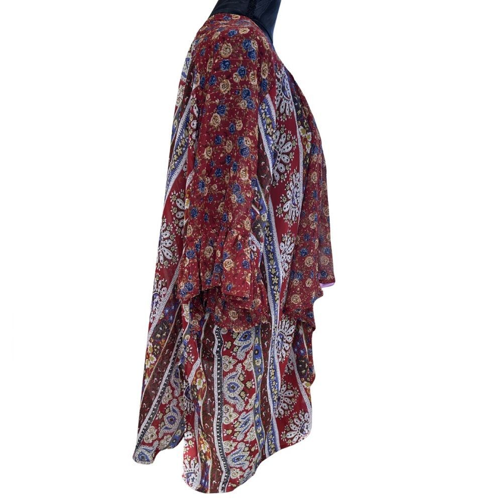 Umgee Kimono- Red Floral Ruffle - Poetcore - Picture 7 of 8